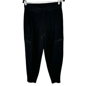 Athleta Venture Pants Cargo Jogger Womens Black Stretch Drawstring size 6
